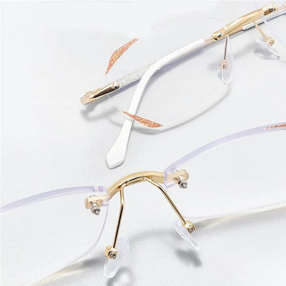 Gafas progresivas ultraligeras sin montura con protección contra luz azul y rayos UV (+1.0~+7.0) 