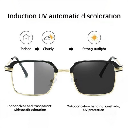 Smart Auto-Focus Anti-Fatigue  & Photochromic Progressives(+1.0~+7.0) Blue Light Reading Glasses